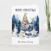 水の色レディ格言ブルーフォレストメリークリスマス シーズンカード (正面)