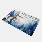 水の色レディ格言ブルーフォレストメリークリスマス ドアマット (アングル)