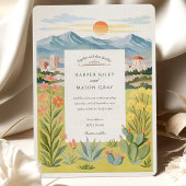 水の色レノネバダマウンテンサンセット結婚ズ 招待状