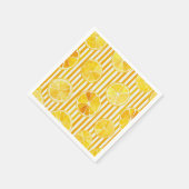 水の色レモンとストライプ スタンダードカクテルナプキン (角)