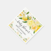 水の色レモンと花ベビーシャワー スタンダードカクテルナプキン (角)