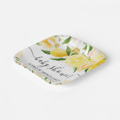 水の色レモンと花ベビーシャワー ペーパープレート (傾斜あり)