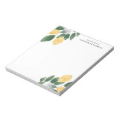 水の色レモンと葉のメモ帳の名前 ノートパッド (回転)