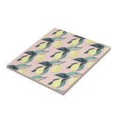 水の色レモンと葉黄色のシームレスパターン タイル (側面)