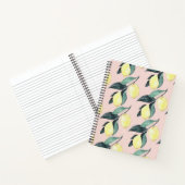 水の色レモンと葉黄色のシームレスパターン ノートブック (内部)