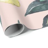 水の色レモンと葉黄色のシームレスパターン ラッピングペーパー (ロールコーナー)