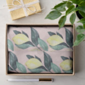 水の色レモンと葉黄色のシームレスパターン 薄葉紙 (ギフト)