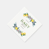 水の色レモンのオリーブ赤ちゃんシャワー スタンダードカクテルナプキン (角)