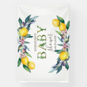 水の色レモンのオリーブ赤ちゃんシャワー 横断幕 (縦)