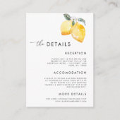 水の色レモンのスクリプト夏結婚の詳細 エンクロージャーカード (正面)