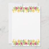 水の色レモンのハイビスカスボタニカルベイビーシャワー 招待状 (裏面)