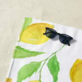 水の色レモンのパタパーソナライズされたーン ビーチタオル (インサイチュ)