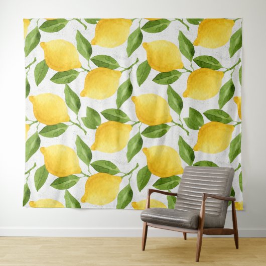 水の色レモンのパターン タペストリー (インサイチュ(横))
