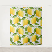 水の色レモンのパターン タペストリー (正面)