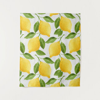 水の色レモンのパターン タペストリー