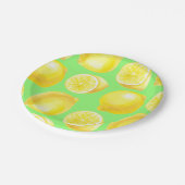 水の色レモンのパターン ペーパープレート (アングル)