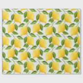 水の色レモンのパターン ラッピングペーパー (フラット)