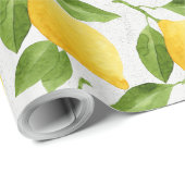 水の色レモンのパターン ラッピングペーパー (ロールコーナー)