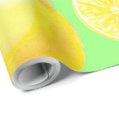 水の色レモンのパターン ラッピングペーパー (ロールコーナー)