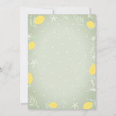 水の色レモンのフレームブランチ&バブリー 招待状 (裏面)
