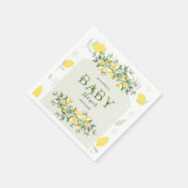 水の色レモンのフレーム赤ちゃんシャワー スタンダードカクテルナプキン (角)