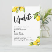 水の色レモンの延期結婚された更新カード 招待状 (スタンド正面)