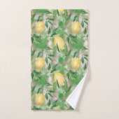 水の色レモンの果実柑橘類自然新鮮な黄色 バスタオルセット (ハンドタオル)