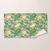 水の色レモンの果実柑橘類自然新鮮な黄色 バスタオルセット (ハンドタオル)