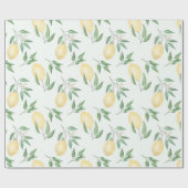 水の色レモンの果実柑橘類自然新鮮な黄色 ラッピングペーパー (フラット)
