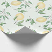水の色レモンの果実柑橘類自然新鮮な黄色 ラッピングペーパー (角)