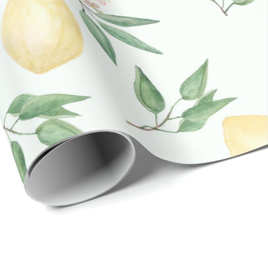 水の色レモンの果実柑橘類自然新鮮な黄色 ラッピングペーパー (ロールコーナー)