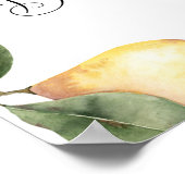 水の色レモンの赤ちゃんシャワー歓迎サイン ポスター (角)