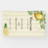 水の色レモンイエローシトラス結婚の歓迎 横断幕 (横)