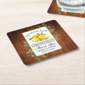 水の色レモンウッドグリーナリーリモンチェロ スクエアペーパーコースター (アングル)