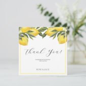 水の色レモンガーデンホワイト結婚ズ サンキューカード (スタンド正面)