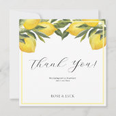 水の色レモンガーデンホワイト結婚ズ サンキューカード (正面)