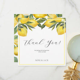 水の色レモンガーデンホワイト結婚ズ サンキューカード