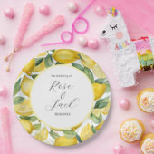 水の色レモンガーデンホワイト結婚ズ ペーパープレート (パーティー)