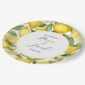 水の色レモンガーデンホワイト結婚ズ ペーパープレート (アングル)