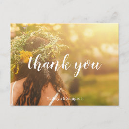 水の色レモンガーデン黄色結婚の葉書 ポストカード