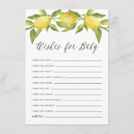 水の色レモングリーンリースの願いベビー エンクロージャーカード