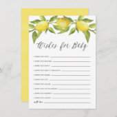 水の色レモングリーンリースの願いベビー エンクロージャーカード (正面/裏面)