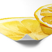 水の色レモンシトラスの赤ちゃんシャワー歓迎サイン ポスター (角)