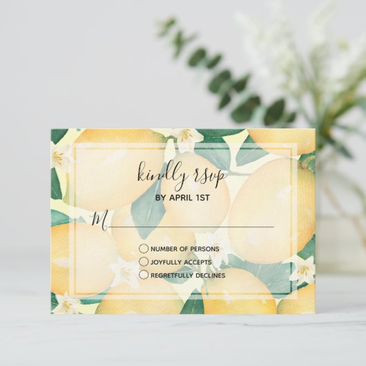 水の色レモンズグリーン結婚リー 出欠カード (スタンド正面)