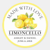 水の色レモンズ結婚ラブリモンチェロ黄色 ラウンドシール (正面)