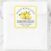 水の色レモン愛ウェディングリモンチェロ黄色 スクエアシール (バッグ)