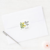 水の色レモン感謝ステッカー ラウンドシール (封筒)