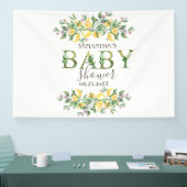 水の色レモン植物花ベビーシャワー 横断幕 (トレードショー)