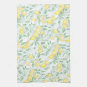 水の色レモン模様ソフトパステルレモン キッチンタオル (縦)