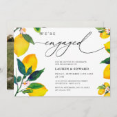 水の色レモン私たちは婚約した婚約パーティ 招待状 (正面/裏面)